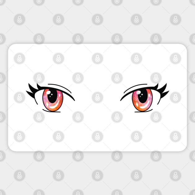 Anime Eyes Pink Stargaze Magnet by Disocodesigns